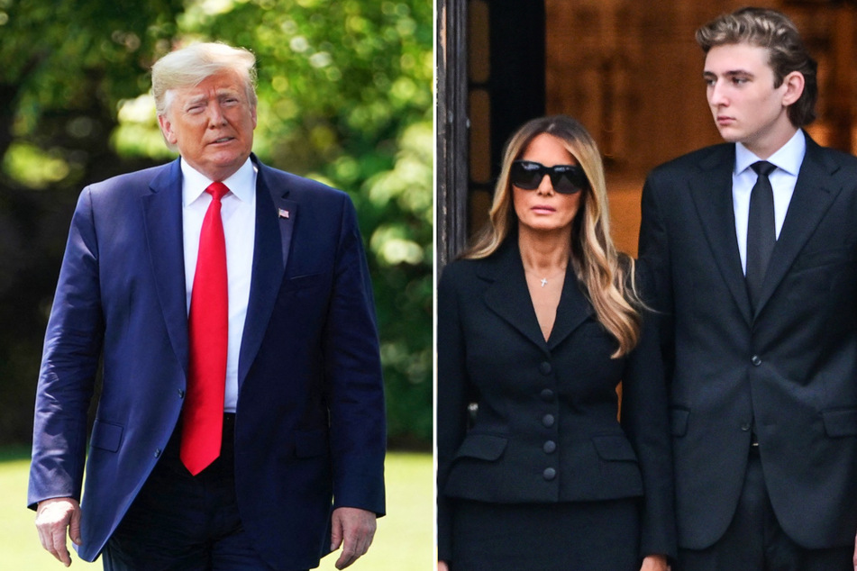 Melania and Barron spotted leaving New York after Trump's felony conviction