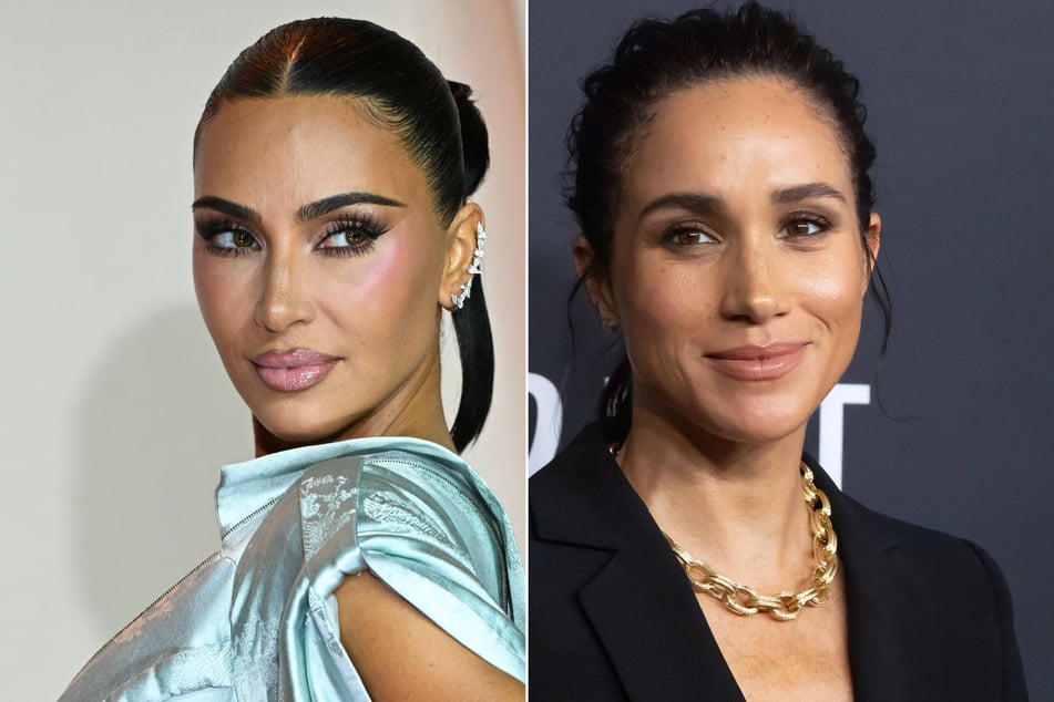 Kim Kardashian (l.) mysteriously deleted a snap with Meghan Markle (r.) from Kris Jenner's star-studded birthday bash over the weekend.