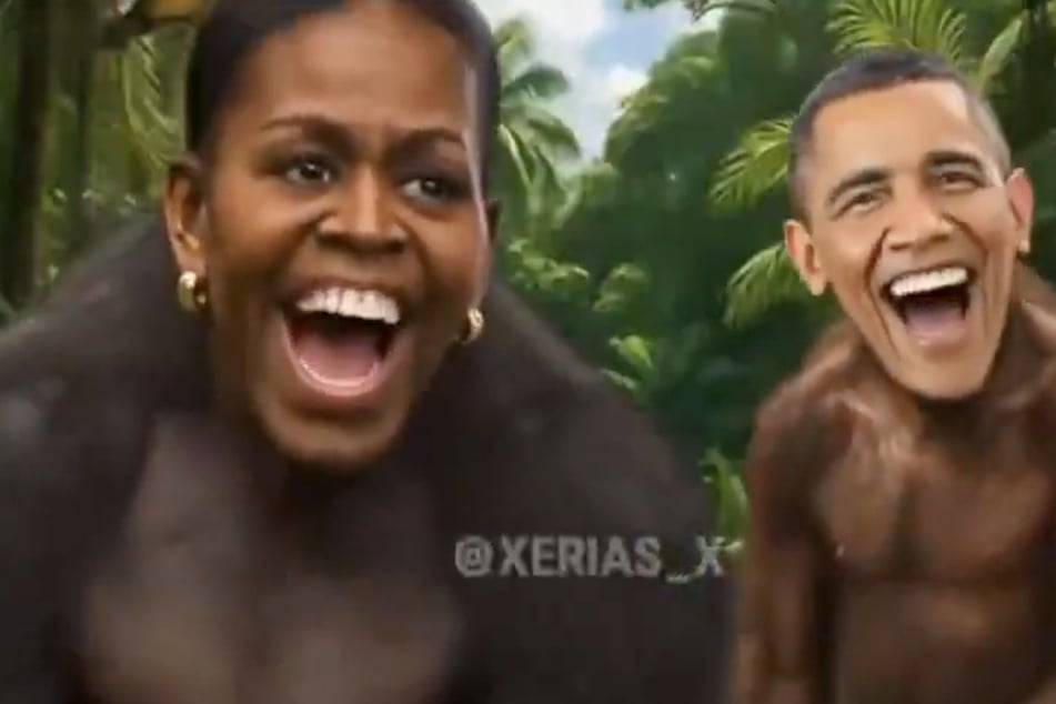 President Donald Trump posted a racist video showing former presidential couple Barrack and Michelle Obama as monkeys.