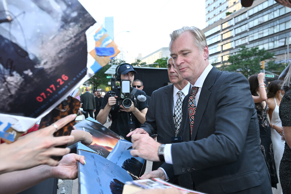 Christopher Nolan attends the premiere of The Odyssey presented by Universal Pictures on Wednesday in New York City.