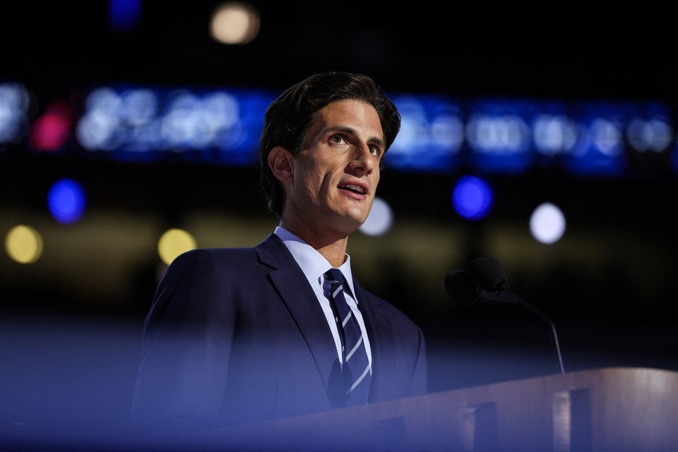 Jack Schlossberg (pictured) slammed President Donald Trump for picking America's pockets and enriching himself while in office.
