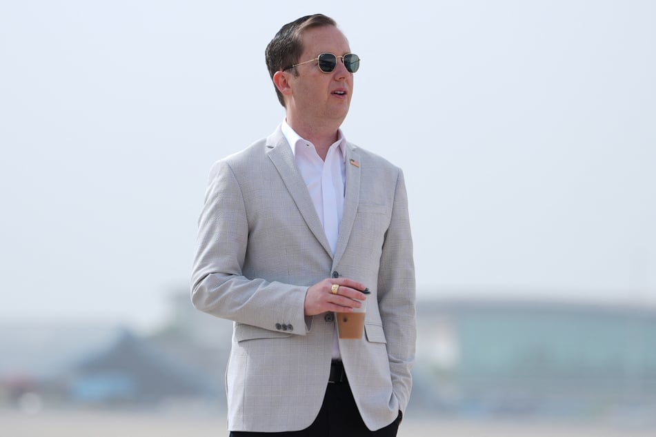 US Special Envoy for South and Central Asia and Ambassador to India Sergio Gor waits to join Secretary of State Marco Rubio at Indira Gandhi International Airport in New Delhi on May 25, 2026.