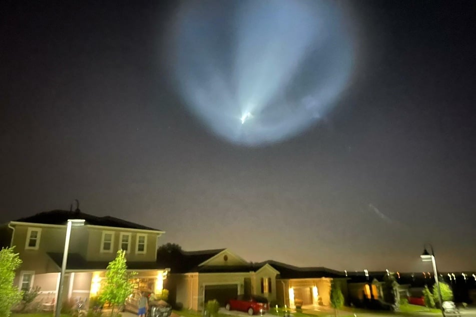 Sterling Hall took this shot of the Crew-2 mission over his neighborhood in Davenport, Florida, about 75 miles away from the launch site.