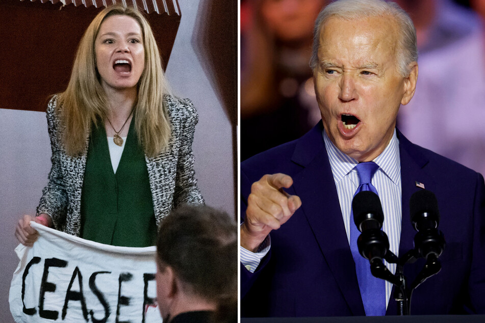 Pro-Palestinian activists crashed President Biden's speech in Manassas on Tuesday, calling for a ceasefire in the Israel-Gaza war.
