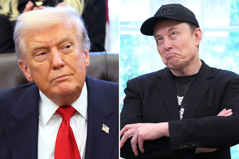 On Wednesday, X users began sharing screenshots of Elon Musk's (r.) Grok AI pushing President Donald Trump's false claims about the 2020 presidential election.