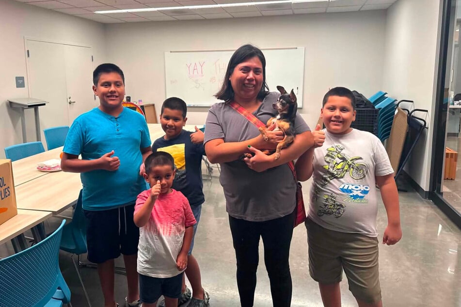 Vanessa Antonino's family is now complete. Her four kids now know their doggie sis!