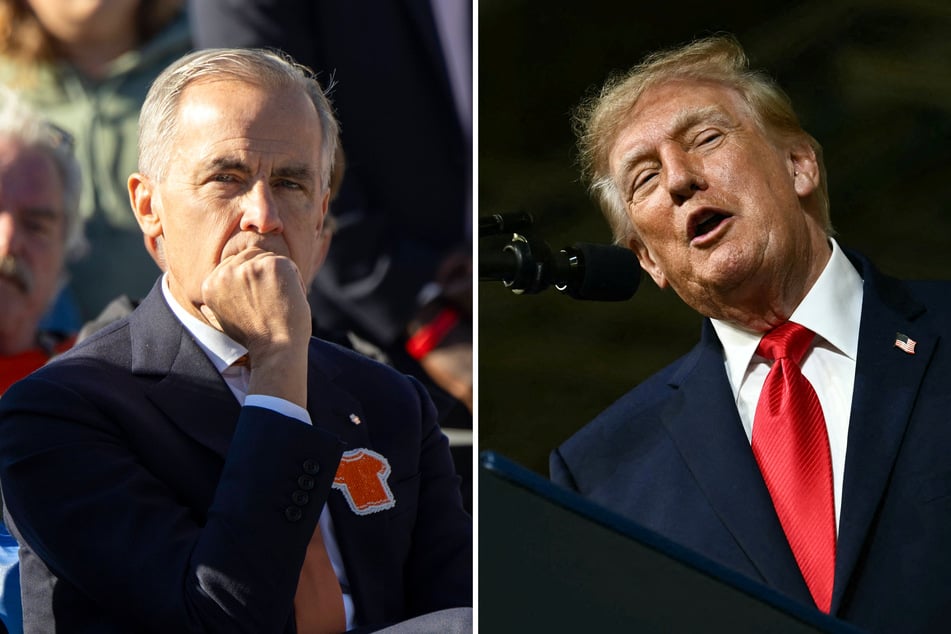 President Donald Trump (r) slammed Canada's government, led by Prime Minister Mark Carney (l), as "very bad," and said that it's "being taught a little lesson" by his administration.