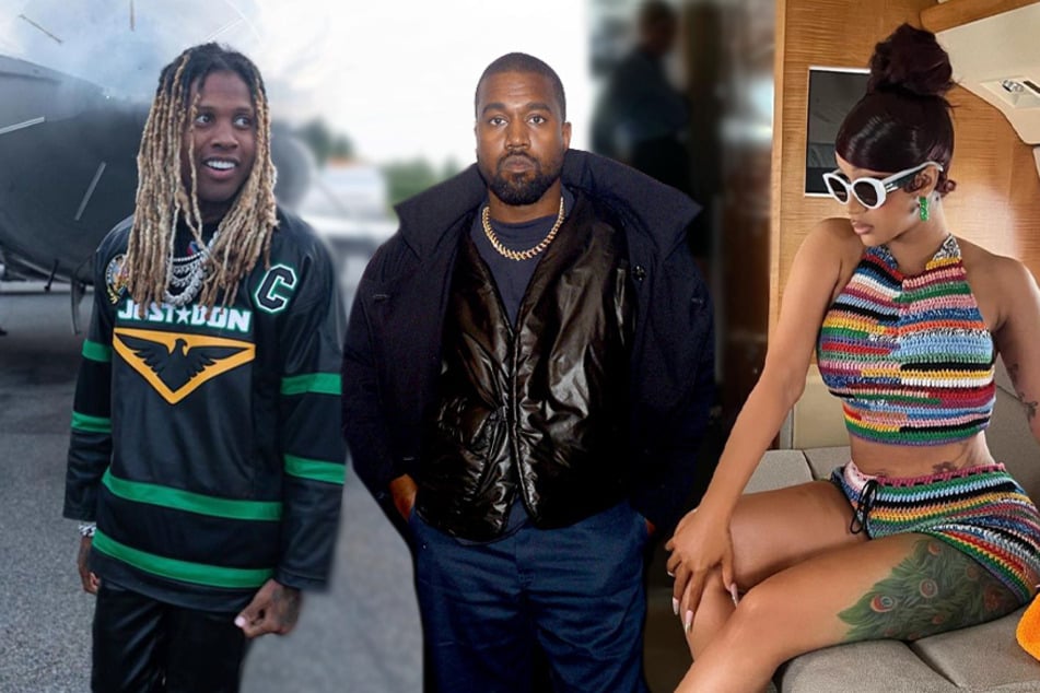 Cardi B (r) is dropping her new single Hot S**t on Friday, which includes features by Kanye West (c) and Lil Durk.