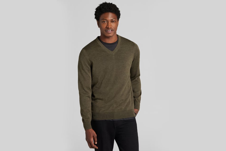 Awearness Kenneth Cole Merino Wool Blend V-Neck Sweater