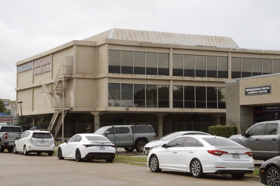 The building at 1120 Empire Central Place, where a shooter opened fire on a US Immigration and Customs Enforcement facility in Dallas, Texas.