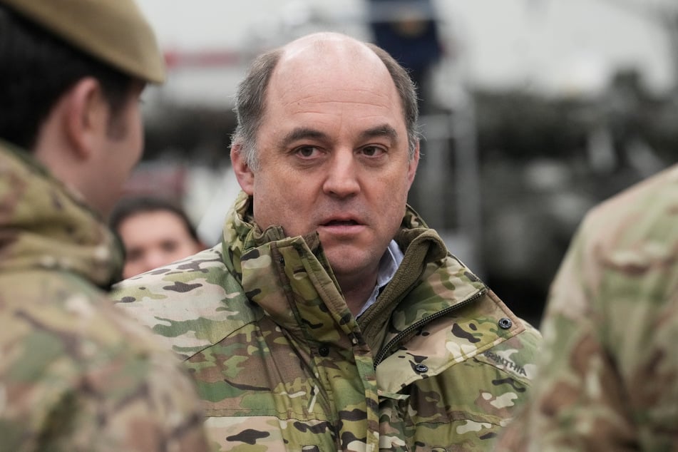 UK Secretary of State for Defense Ben Wallace meets with British troops in Tapa Army Base, Estonia, on January 19, 2023.