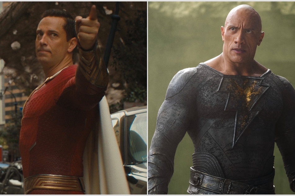 Zachary Levi (l) may have thrown some major shade towards Dwayne "The Rock" Johnson over supposed cameos in Shazam! Fury of the Gods and Black Adam.