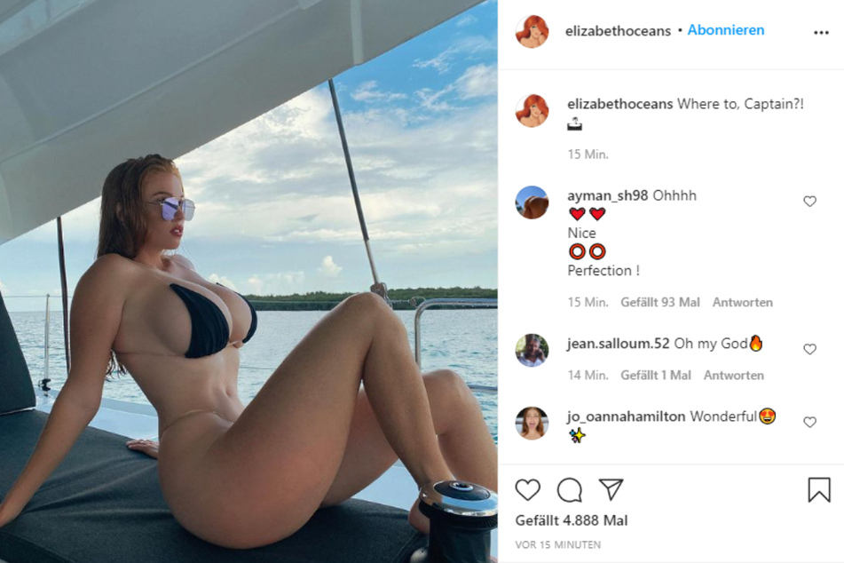 Instagram influencer Elizabeth Oceans (32) provided curvy views on the high seas.