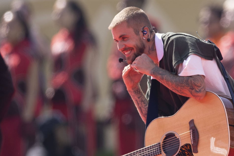 Justin Bieber performs at the halftime show of the FIFA World Cup 2026 final. The pop star surprised fans this week with an unannounced concert at a park in Los Angeles.