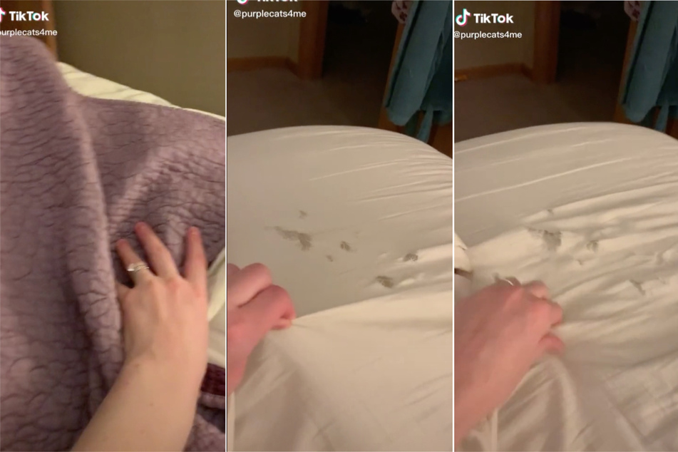 In the first toenail video, there are only a few small holes in the sheets.