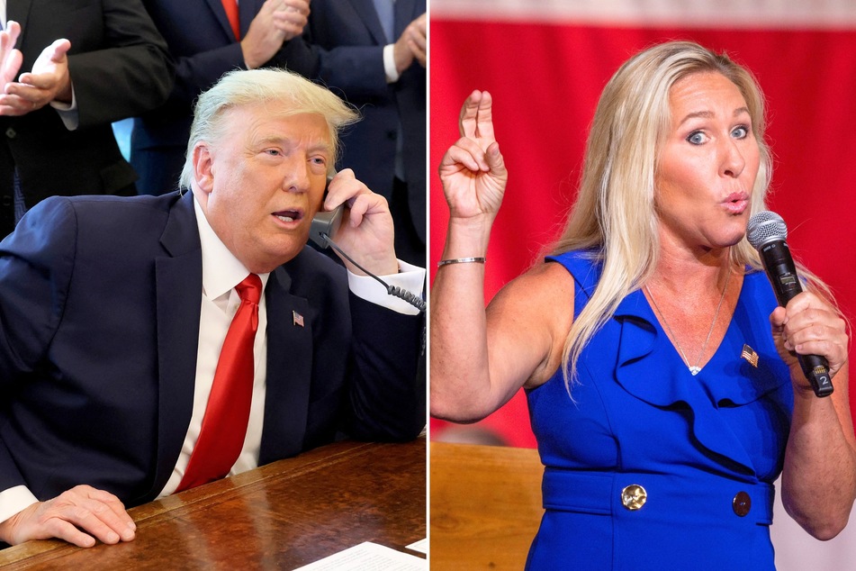 During a recent interview, Marjorie Taylor Greene (r.) claimed that the post office is to blame for Donald Trump's 2020 election loss.