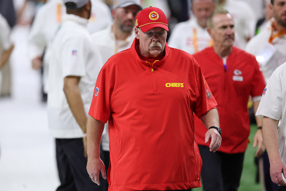 Kansas City Chiefs head coach Andy Reid is pictured on the sidelines before Super Bowl LIX at Caesars Superdome.