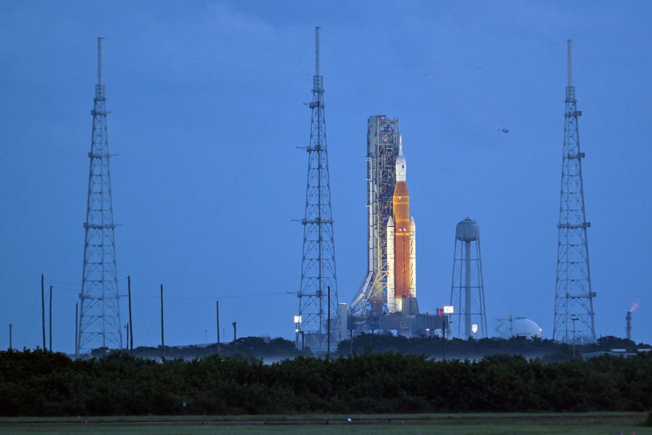 NASA's next-generation moon rocket prepared for launch for the Artemis 1 mission at Cape Canaveral, Florida, on September 3.