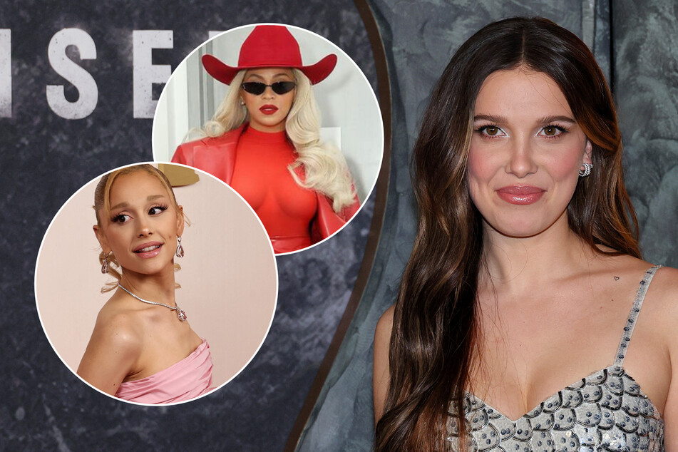 Millie Bobby Brown (r.) sang the latest hits from Beyoncé and Ariana Grande (l.) in a new interview.
