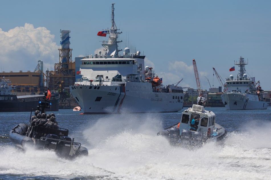 Taiwan's Coastguard Special Task Unit, an elite squad responsible for high-risk operations, participate in exercises during maritime drills on June 8, 2026.