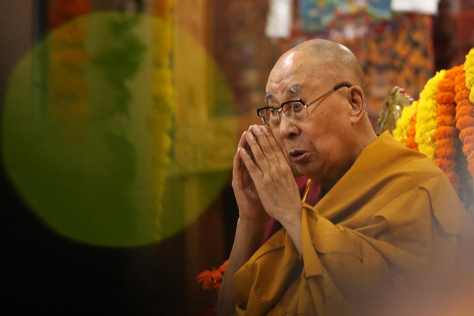 The Dalai Lama attends a Long Life Prayer offering ceremony at the Main Tibetan Temple in McLeod Ganj, near Dharamsala, on September 10, 2025.