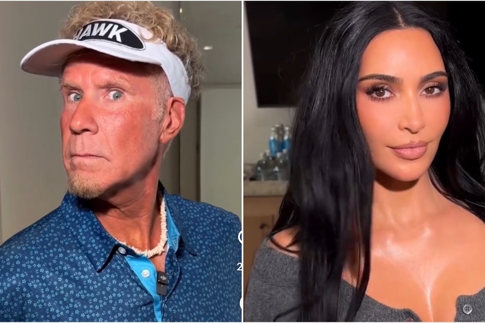 Kim Kardashian (r.) – AKA the selfie expert – taught Will Ferrell how to take the perfect picture.
