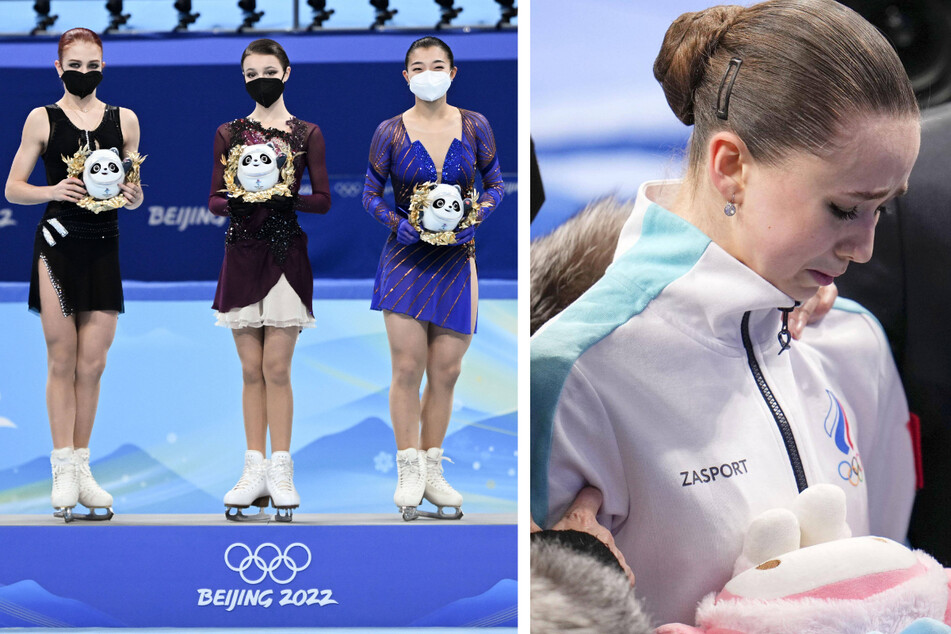 Olympic women's figure skating gets medal ceremony as Valieva falls to the finish