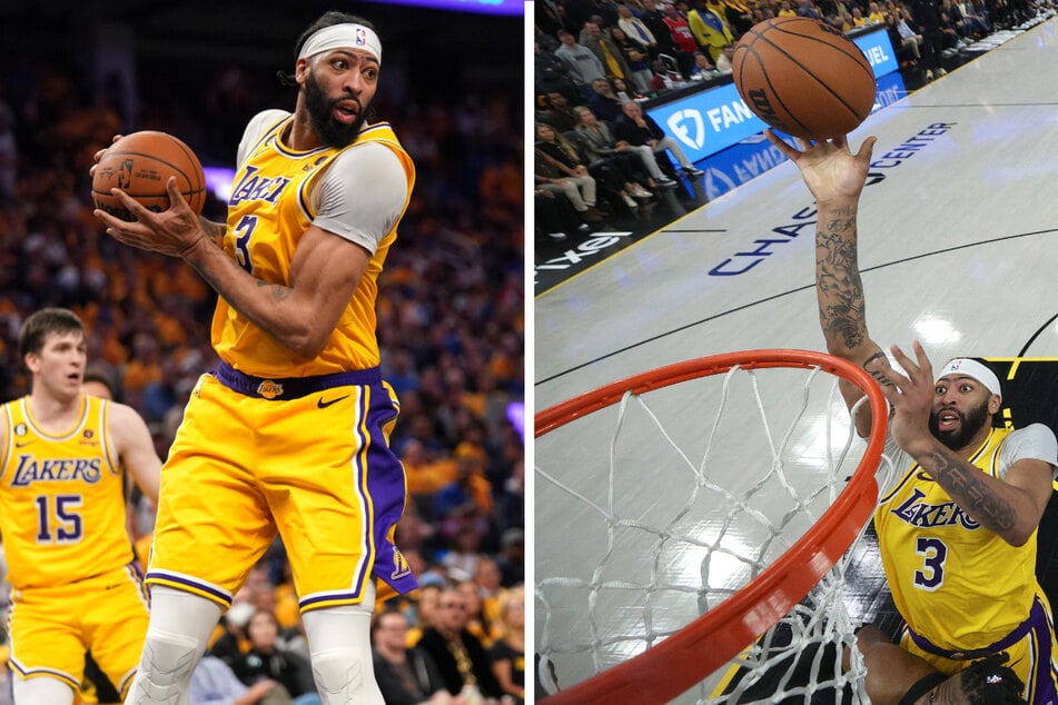 Anthony Davis became the fifth Los Angeles Laker to have a 30-point, 20-rebound game as his team beat the Golden State Warriors.