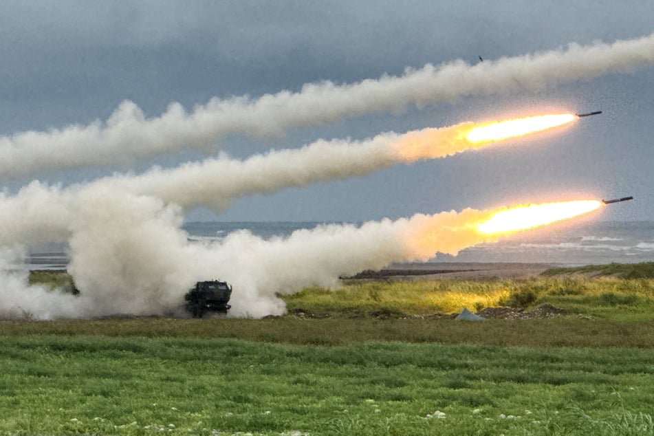 Taiwan fires rockets during a live-fire military exercise in Taichung on June 10, 2026.