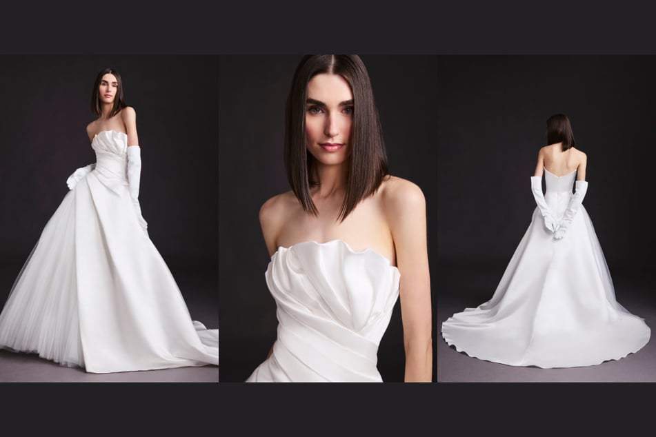Vera Wang Sculptural Satin and Tulle Ball Gown