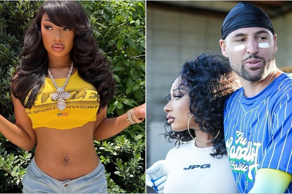 Megan Thee Stallion gets her WAG on in support of Klay Thompson at baseball game