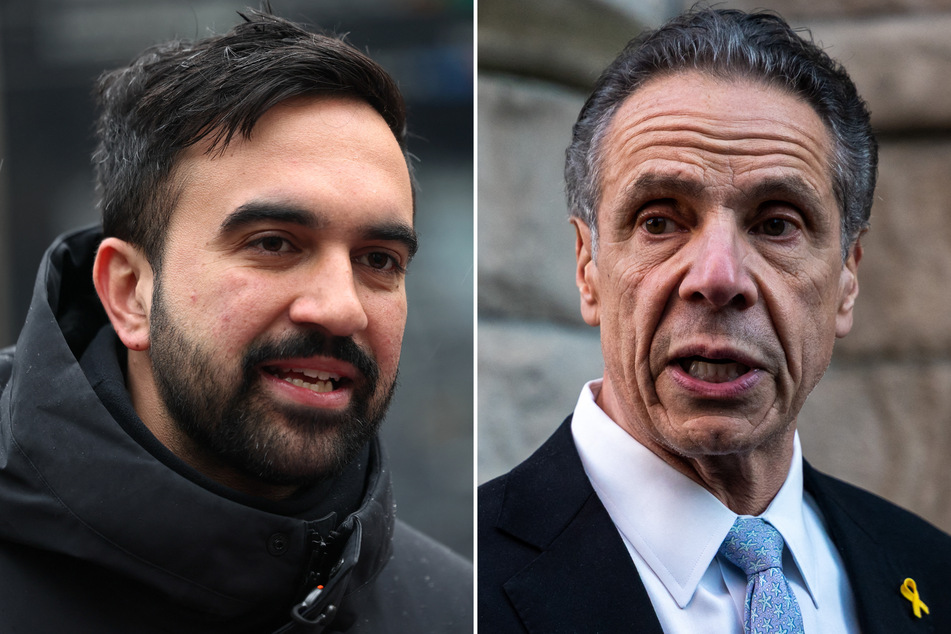 Andrew Cuomo (r.) is leading in the polls, followed by Zohran Mamdani, a grassroots organizer and political outsider who is gaining momentum.