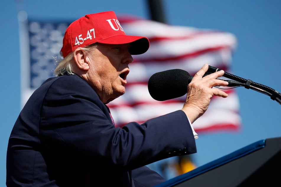 President Donald Trump said people who leak information about US military operations "should be shot" in remarks during a campaign rally at Laughlin/Bullhead International Airport in Arizona on October 14, 2026.