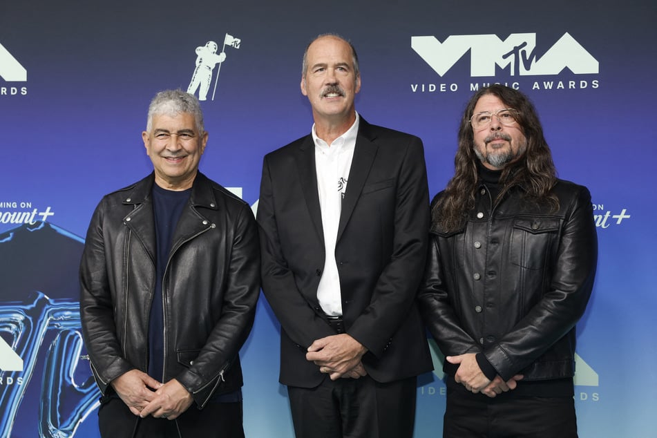 Dave Grohl, Krist Novoselic and Pat Smear of Nirvana attend the 2026 MTV Video Music Awards, where the band won the Video Vanguard award.