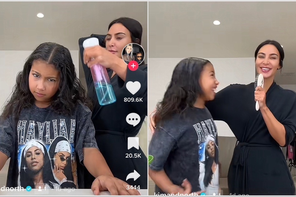 Kim Kardashian and North West spray up some fun in new TikTok clip