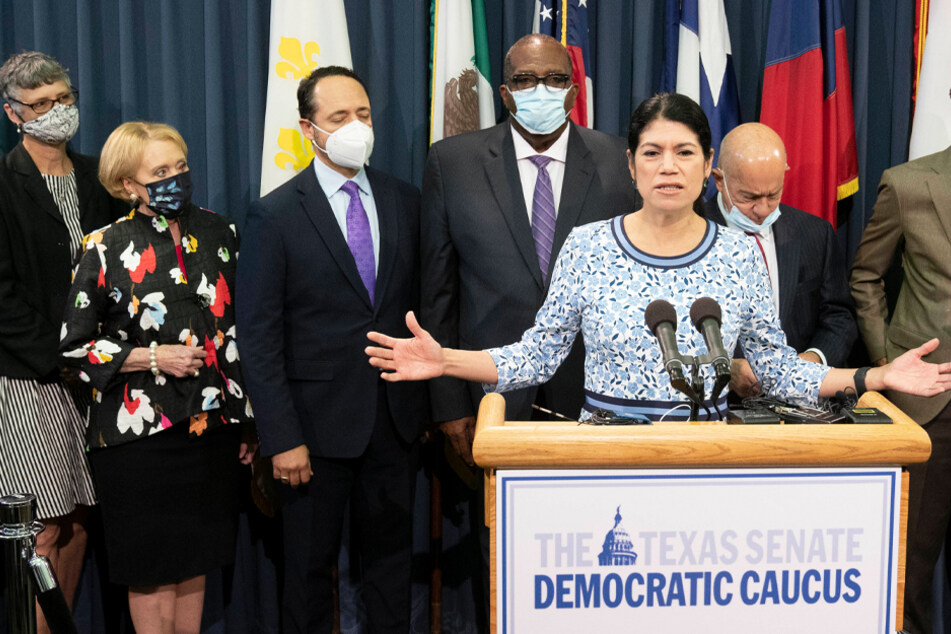 State Senator Carol Alvarado explains the Texas Democrats' opposition to voting bills in the special session on July 21, 2021.
