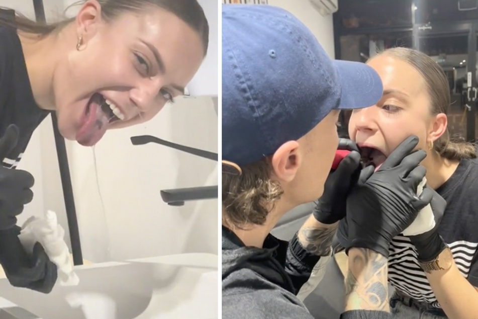 Tongue tattoos aren't for the faint of heart, and one TikToker is proving why