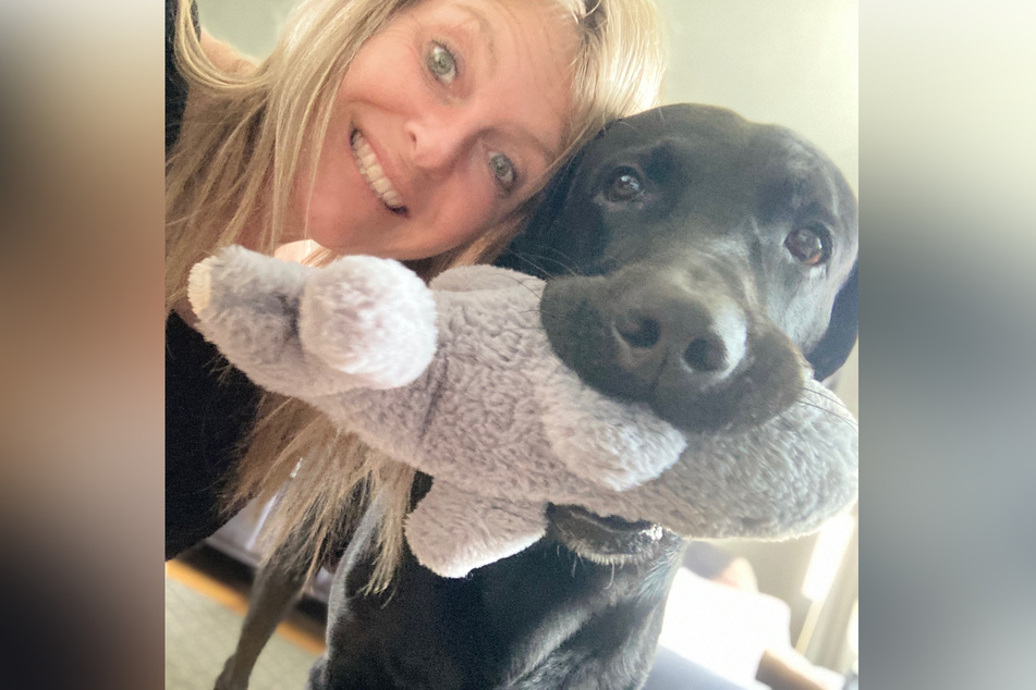 Susanne and her Labrador dog Boon have been a team for five years, but she could lose him in an auction.