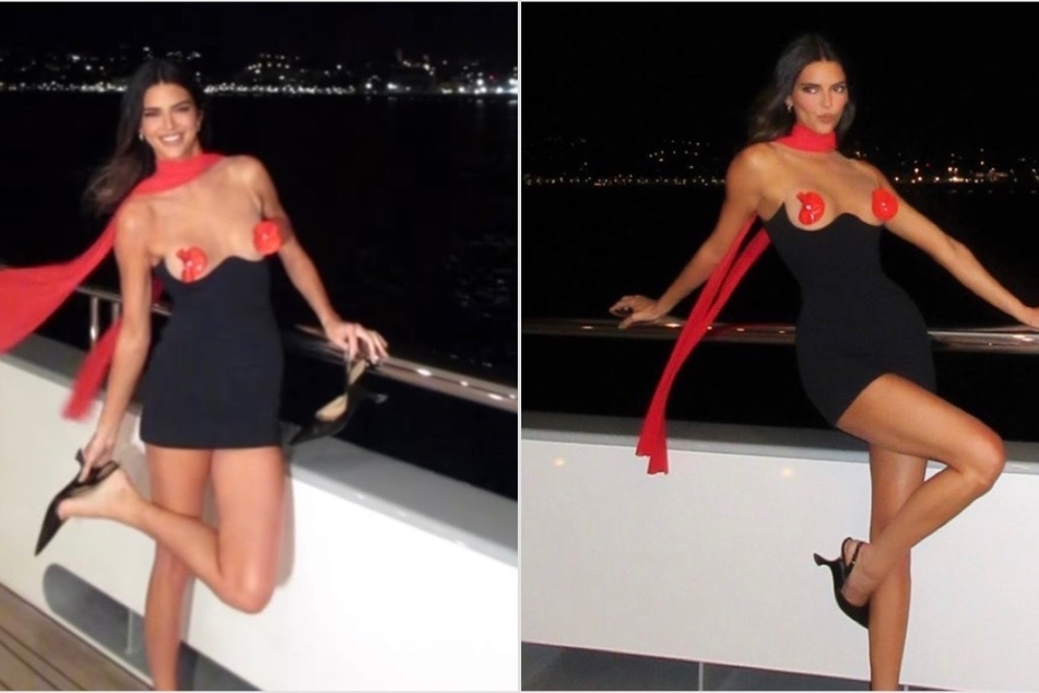 Kendall Jenner sizzled in a David Koma "LBD" and floral pasties!