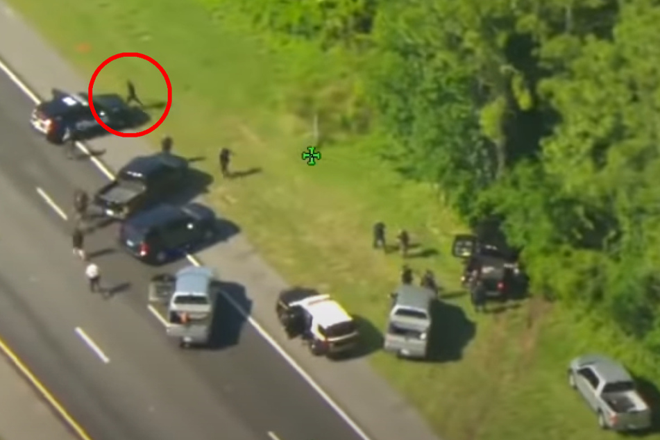 After the thief got stuck in the woods with his stolen police car, he simply stole the one left open.