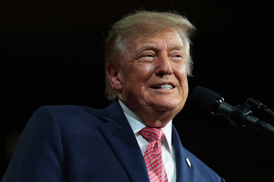 President Donald Trump speaks during a campaign rally at Heartland Credit Union Arena on Monday in Park City, Kansas.