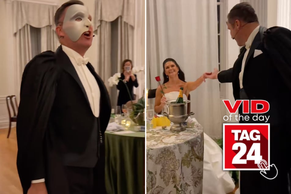Viral Video of the Day for February 12, 2026: Phantom of the Opera crashes wedding reception in epic surprise!