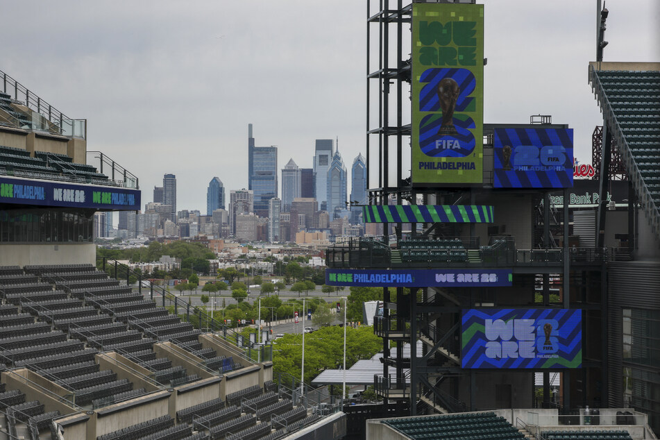 Philadelphia's Lincoln Financial Field is seen in preparation for the 2026 FIFA World Cup on April 28, 2026.