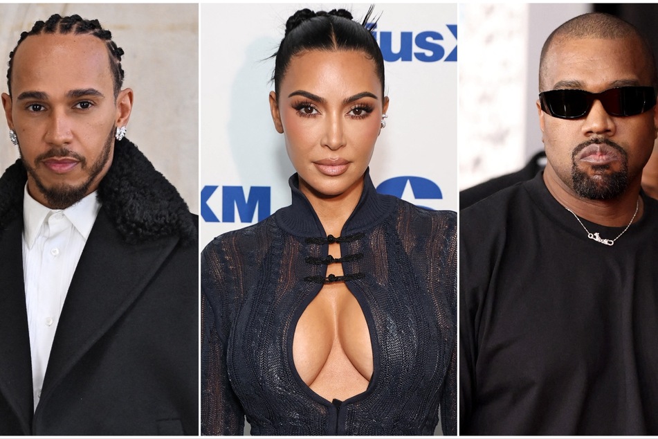 Kim Kardashian (c.) and Lewis Hamilton (l.) are reportedly trying to avoid any drama with Kanye West as rumors of their alleged romance continues.