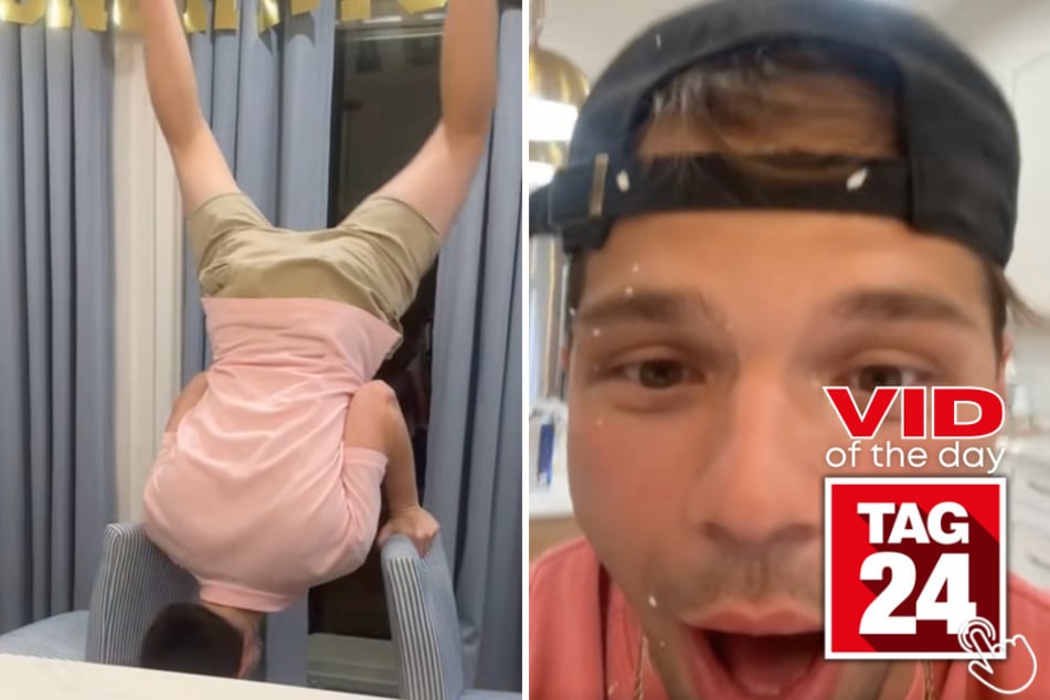 This guy tried to do a handstand at a birthday party and absolutely ate it!