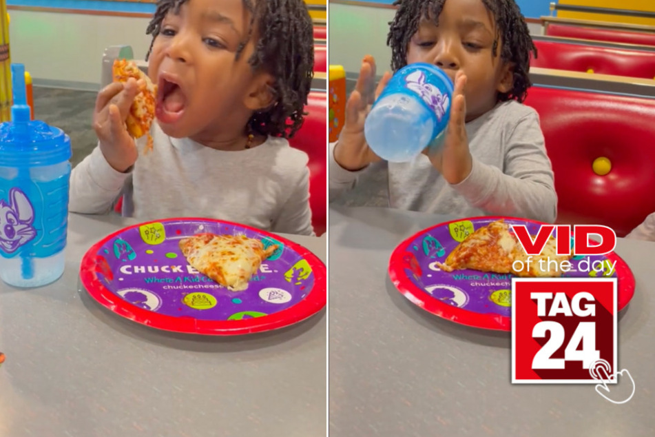 Viral Video of the Day for January 8, 2024: Boy risks second-degree burns for Chuck E. Cheese pizza!