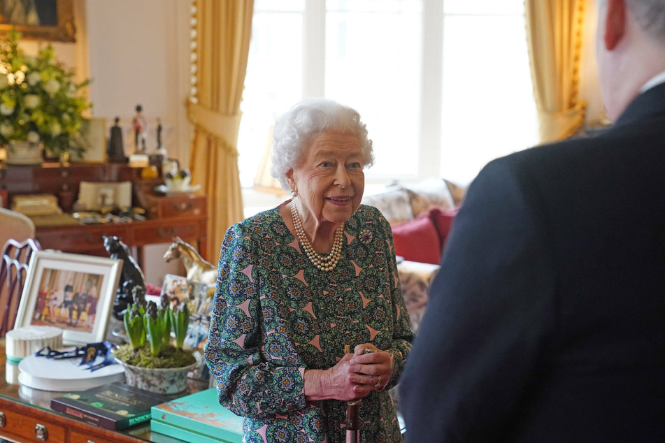 Queen Elizabeth II during an audience at Windsor Castle before her Covid-19 diagnosis.