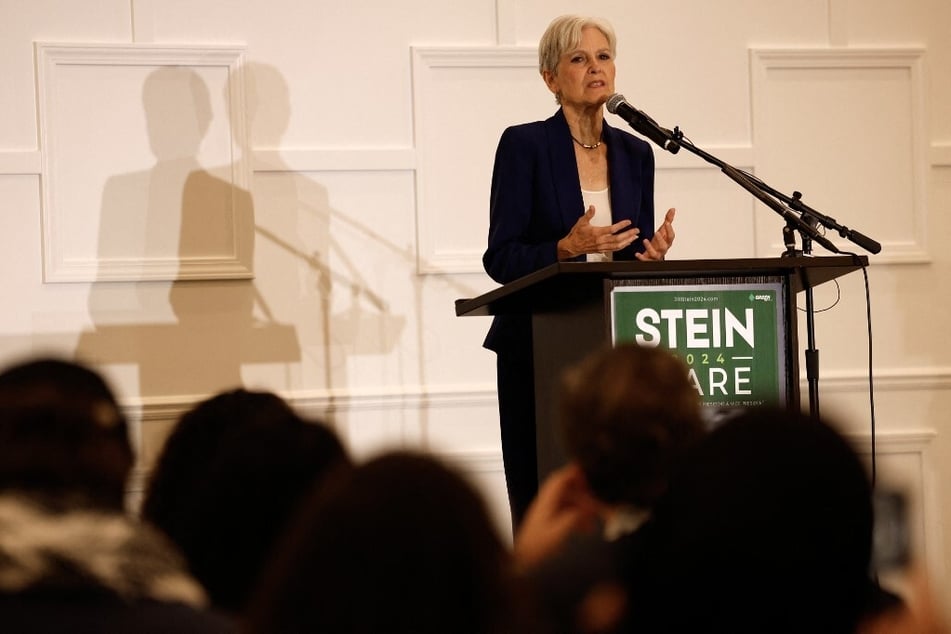 Green Party presidential nominee Dr. Jill Stein addresses supporters during her Election Night watch party in Dearborn, Michigan.