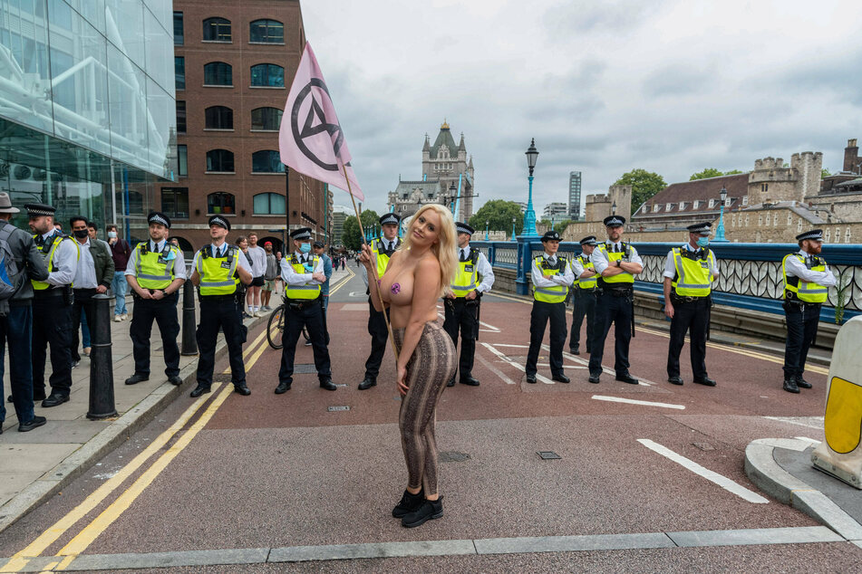 Laura Amherst is calling for an end to fossil fuels, along with hundreds of other Extinction Rebellion activists.