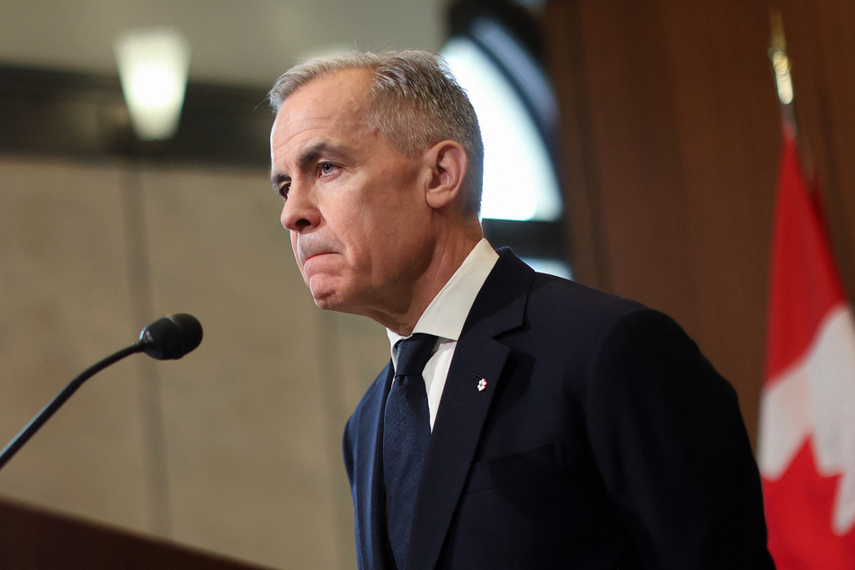Canada's Prime Minister Mark Carney speaks at a news conference about the US tariffs on Parliament Hill in Ottawa on April 3, 2025.